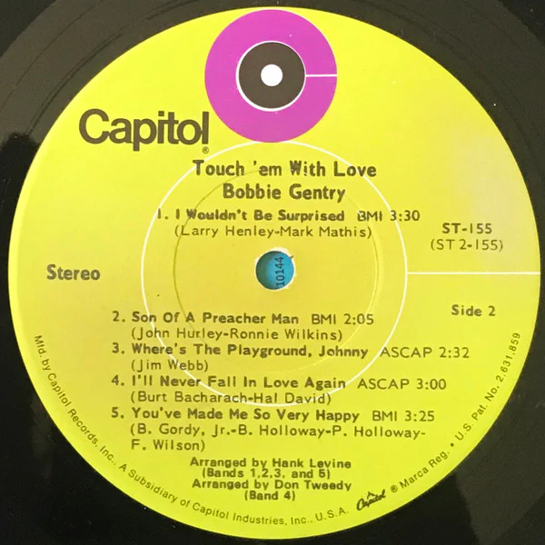 Bobbie Gentry - Touch 'Em With Love (LP, Album, Los) (Very Good (VG)) - Image 4