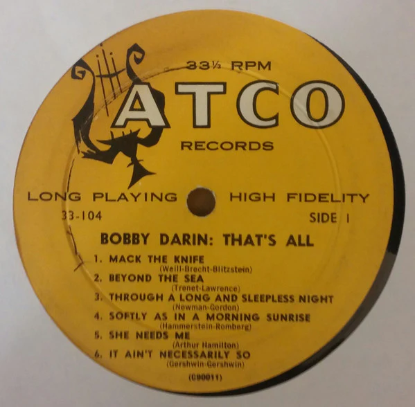 Bobby Darin - That's All (LP, Album, Mono) (Good Plus (G+)) - Image 3