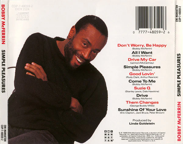 Bobby McFerrin - Simple Pleasures (CD, Album) (Near Mint (NM or M-)) - Image 2