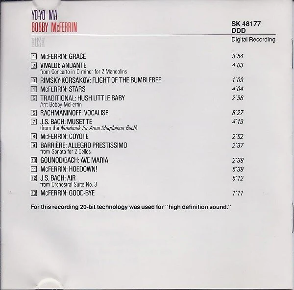 Bobby McFerrin & Yo-Yo Ma - Hush (CD, Album) (Near Mint (NM or M-)) - Image 4