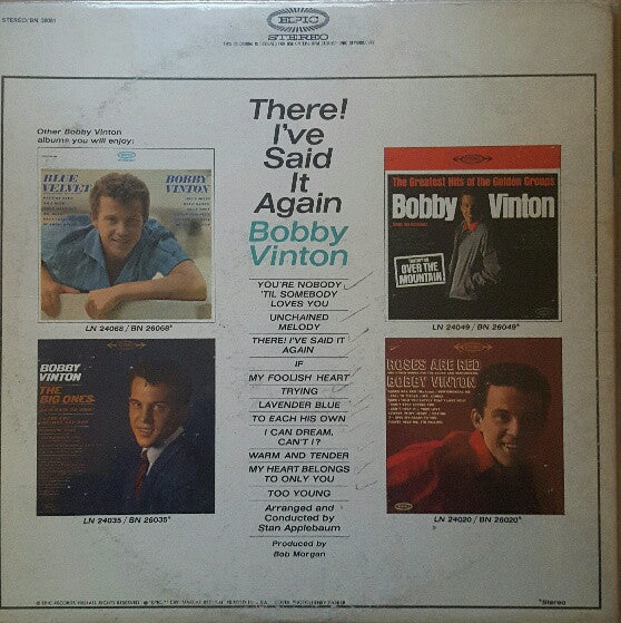 Bobby Vinton - There! I've Said It Again (LP, Album, Pit) (Very Good (VG)) - Image 4
