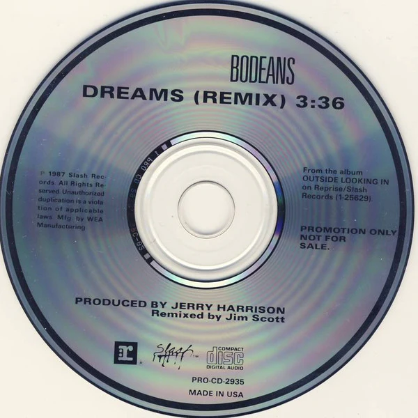 Bodeans - Dreams (Remix) (CD, Single, Promo) (Near Mint (NM or M-)) - Image 3