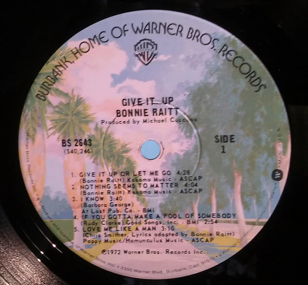 Bonnie Raitt - Give It Up (LP, Album, RE, Win) (Very Good (VG)) - Image 2