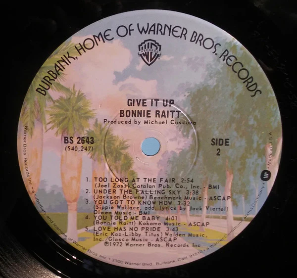 Bonnie Raitt - Give It Up (LP, Album, RE, Win) (Very Good (VG)) - Image 3