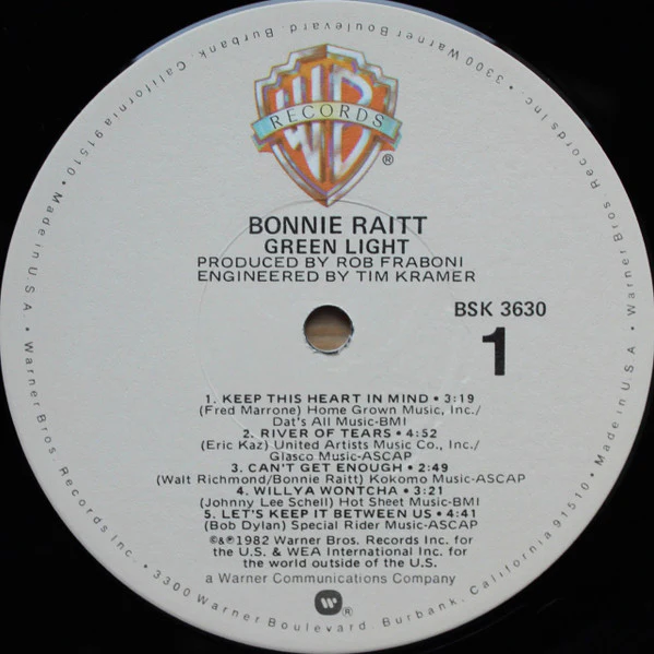 Bonnie Raitt - Green Light (LP, Album, Win) (Very Good Plus (VG+)) - Image 3