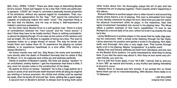 Booker Ervin - The In Between (CD, Album, Ltd, RE, RM) (Near Mint (NM or M-)) - Image 2