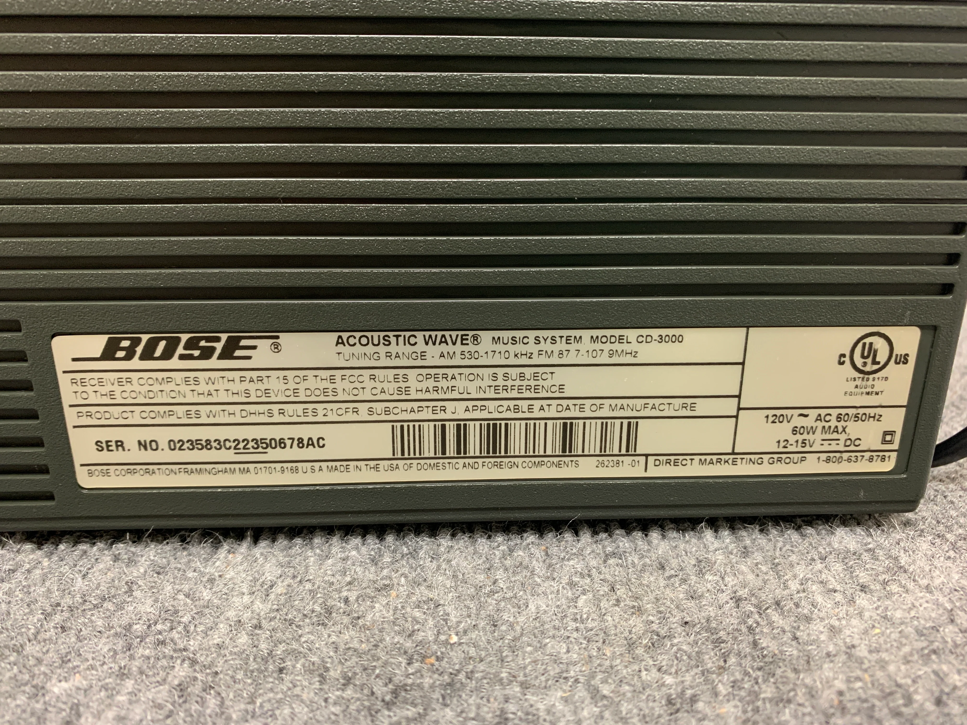 Bose CD-3000 Acoustic Wave Radio and CD - Remote Control - Image 11