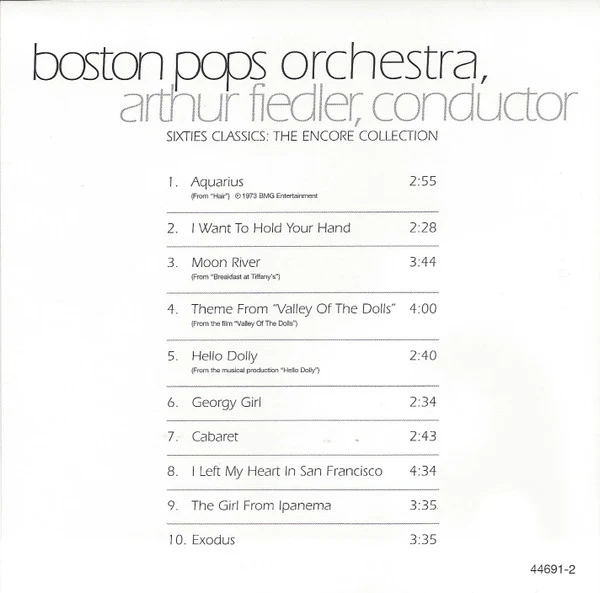 Boston Pops Orchestra, Arthur Fiedler - Sixties Classics: The Encore Collection (CD, Comp) (Near Mint (NM or M-)) - Image 2