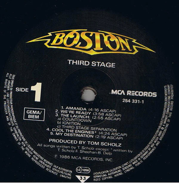 Boston - Third Stage (LP, Album, Gat) (Near Mint (NM or M-)) - Image 4
