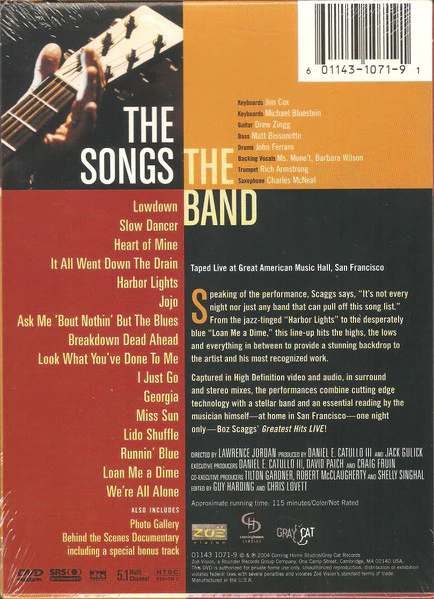 Boz Scaggs - Greatest Hits Live (DVD-V, Multichannel, NTSC, SRS) (Near Mint (NM or M-)) - Image 2