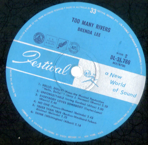 Brenda Lee - Too Many Rivers (LP, Album, Mono) (Very Good (VG)) - Image 4