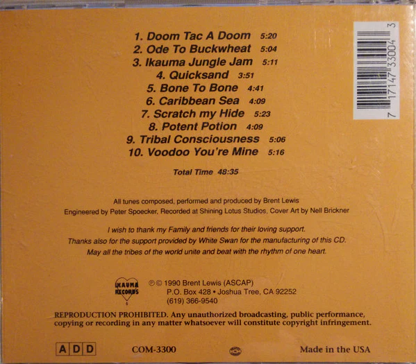 Brent Lewis - Earth Tribe Rhythms (CD, Album) (Near Mint (NM or M-)) - Image 2