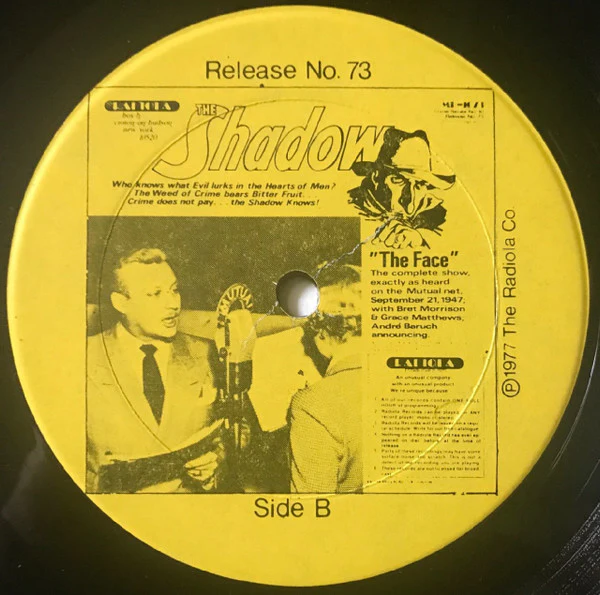 Bret Morrison & Grace Matthews - The Shadow Volume 2 (LP, Comp) (Very Good Plus (VG+)) - Image 4