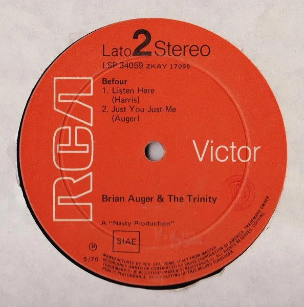 Brian Auger & The Trinity - Befour (LP, Album, Gat) (Good (G)) - Image 3
