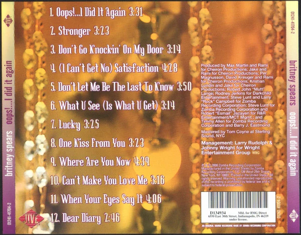 Britney Spears - Oops!...I Did It Again (CD, Album, Club, Son) (Near Mint (NM or M-)) - Image 2