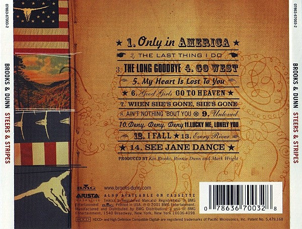 Brooks & Dunn - Steers & Stripes (HDCD, Album) (Near Mint (NM or M-)) - Image 2
