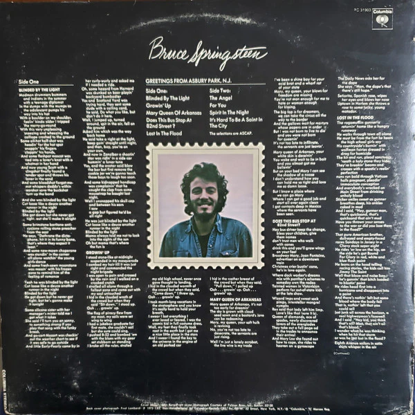 Bruce Springsteen - Greetings From Asbury Park, N.J. (LP, Album, RE, Pit) (Very Good Plus (VG+)) - Image 4