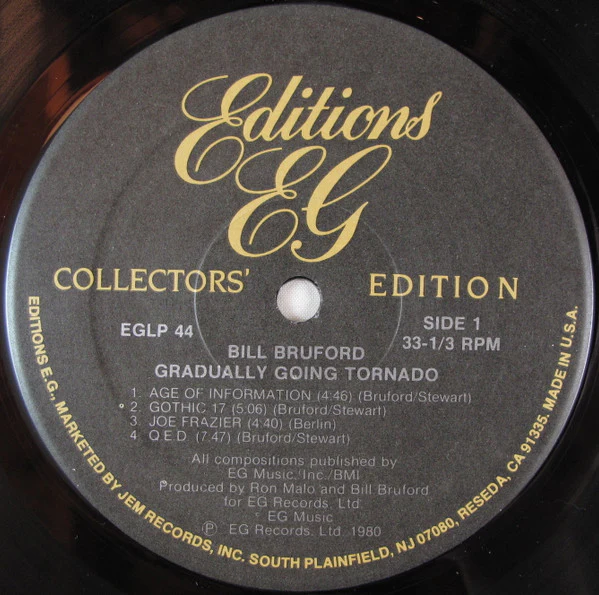 Bruford - Gradually Going Tornado (LP, Album) (Very Good Plus (VG+)) - Image 2