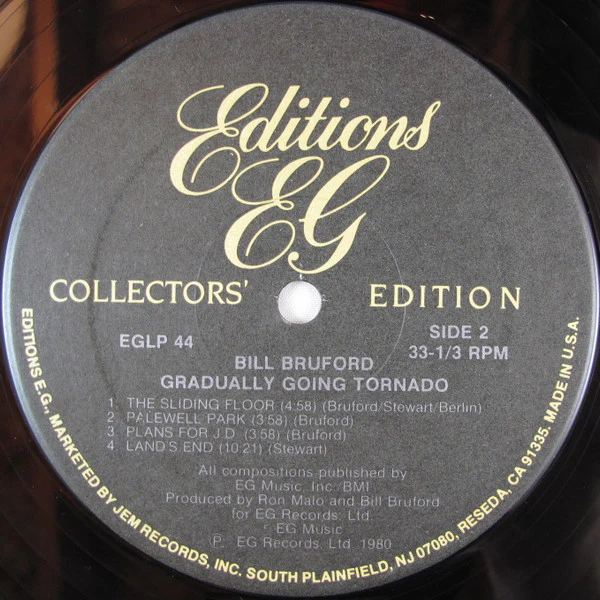 Bruford - Gradually Going Tornado (LP, Album) (Very Good Plus (VG+)) - Image 3