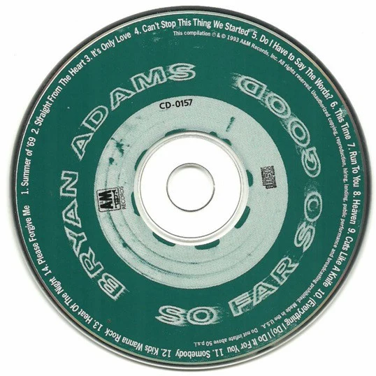 Bryan Adams - So Far So Good (CD, Comp, Club) (Near Mint (NM or M-)) - Image 3