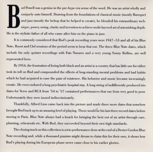Bud Powell - The Best Of Bud Powell (CD, Comp) (Near Mint (NM or M-)) - Image 5