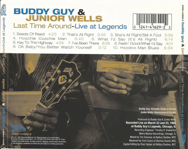 Buddy Guy & Junior Wells - Last Time Around - Live At Legends (CD, Album) (Near Mint (NM or M-)) - Image 2