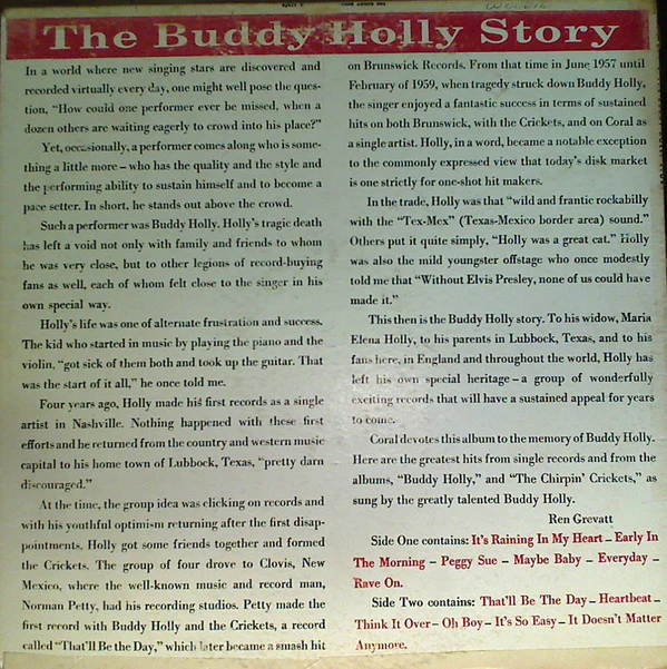 Buddy Holly And The Crickets - The Buddy Holly Story (LP, Album, Comp, Mono) (Very Good Plus (VG+)) - Image 2