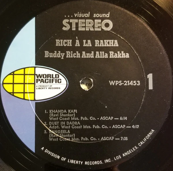 Buddy Rich And Alla Rakha - Rich À La Rakha (LP, Album) (Good Plus (G+)) - Image 2