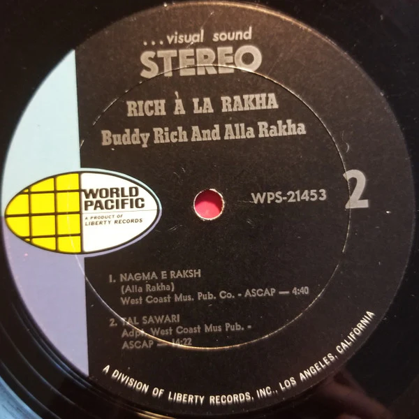 Buddy Rich And Alla Rakha - Rich À La Rakha (LP, Album) (Good Plus (G+)) - Image 3