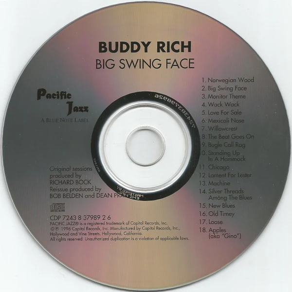 Buddy Rich Big Band - Big Swing Face (CD, Album, RE) (Very Good Plus (VG+)) - Image 3