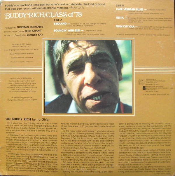Buddy Rich - Class Of '78 (LP, Album) (Very Good Plus (VG+)) - Image 2