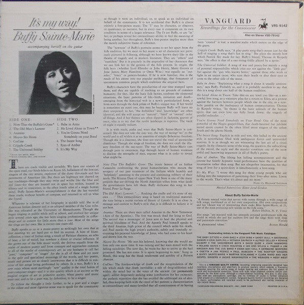 Buffy Sainte-Marie - It's My Way! (LP, Album, Mono, Pit) (Very Good (VG)) - Image 2