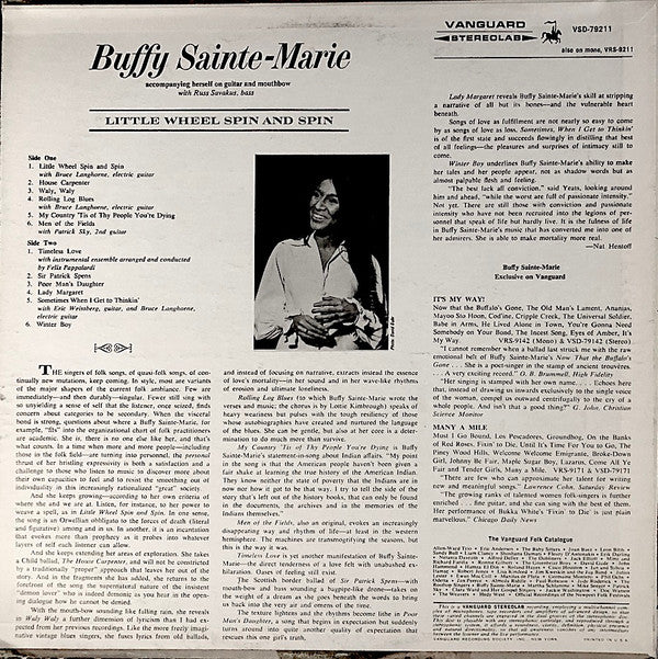 Buffy Sainte-Marie - Little Wheel Spin And Spin (LP, Album, Pit) (Very Good Plus (VG+)) - Image 2