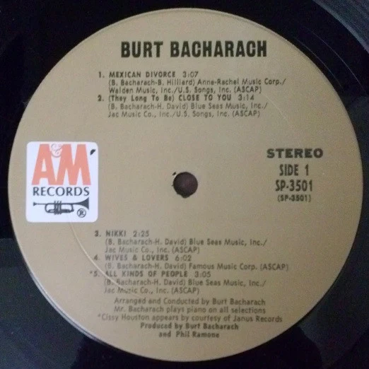 Burt Bacharach - Burt Bacharach (LP, Album, Gat) (Near Mint (NM or M-)) - Image 4