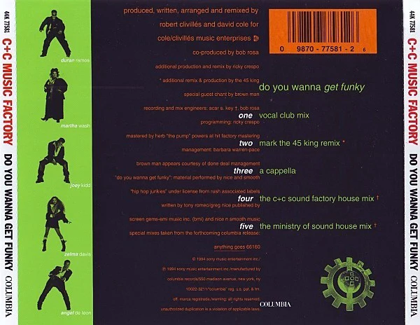 C+C Music Factory* - Do You Wanna Get Funky (CD, Maxi) (Near Mint (NM or M-)) - Image 2