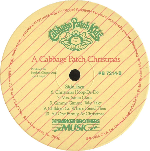 Cabbage Patch Kids - A Cabbage Patch Christmas (LP, Album) (Near Mint (NM or M-)) - Image 4