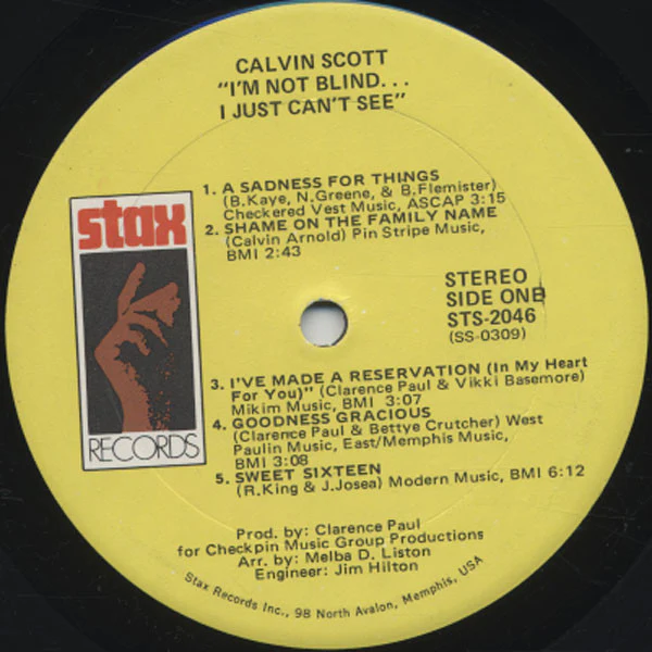 Calvin Scott - I'm Not Blind...I Just Can't See (LP, Album, Gat) (Very Good Plus (VG+)) - Image 3