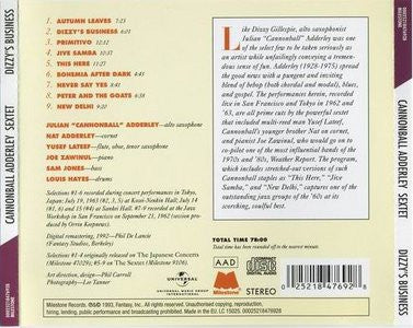 Cannonball Adderley Sextet - Dizzy's Business (CD, Comp, RE, RM) (Near Mint (NM or M-)) - Image 2