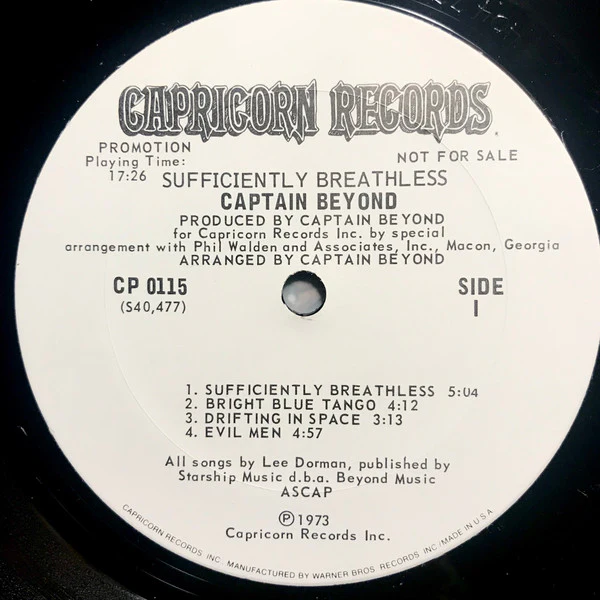 Captain Beyond - Sufficiently Breathless (LP, Album, Promo, Gat) (Very Good Plus (VG+)) - Image 4