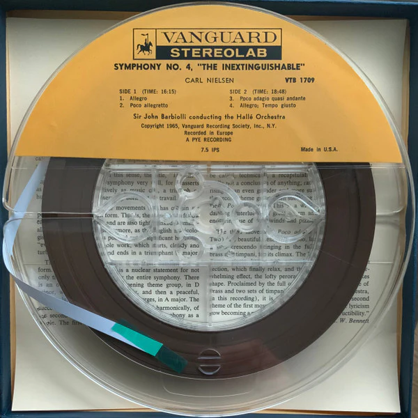 Carl Nielsen, Sir John Barbirolli Conducting The Hallé Orchestra - Symphony No. 4 "The Inextinguishable" (Reel, 4tr Stereo, 7" Reel, Album) (Very Good Plus (VG+)) - Image 3