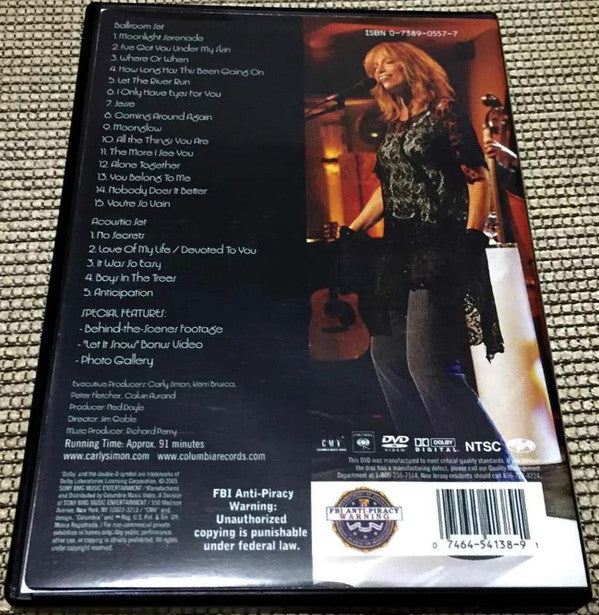 Carly Simon - A Moonlight Serenade On The Queen Mary 2 (DVD-V, NTSC) (Very Good Plus (VG+)) - Image 2