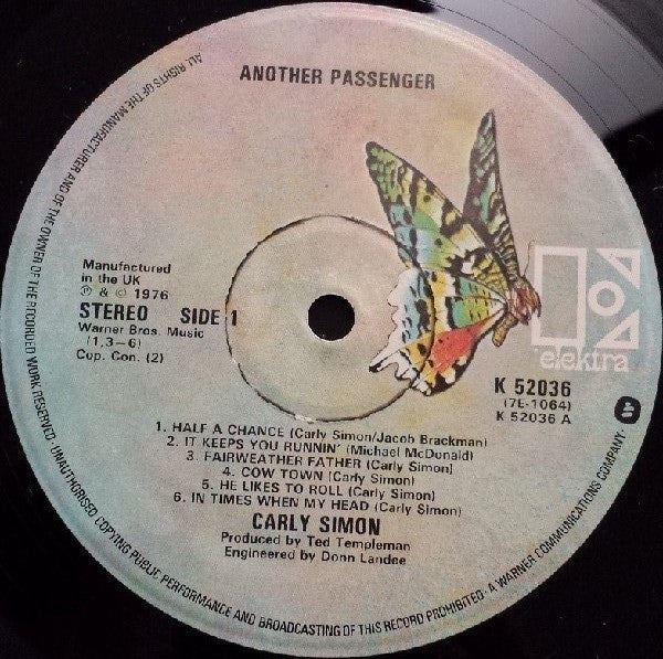 Carly Simon - Another Passenger (LP, Album) (Near Mint (NM or M-)) - Image 3