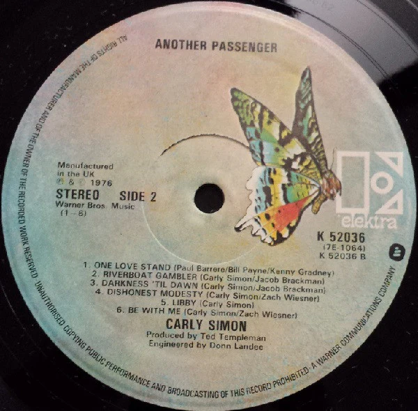 Carly Simon - Another Passenger (LP, Album) (Near Mint (NM or M-)) - Image 4