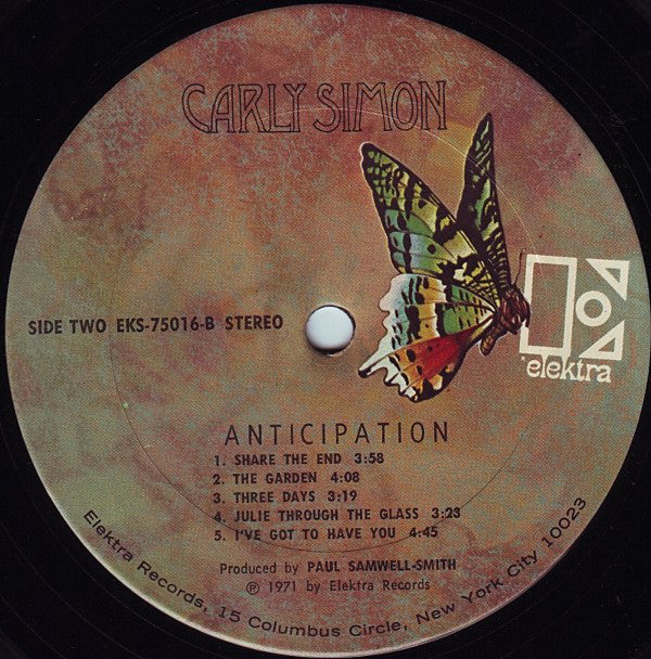Carly Simon - Anticipation (LP, Album, Pit) (Near Mint (NM or M-)) - Image 4
