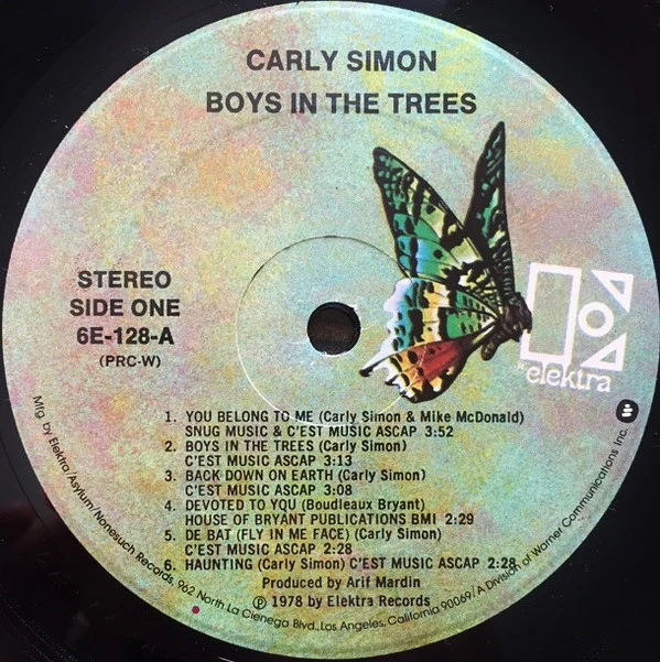 Carly Simon - Boys In The Trees (LP, Album, PRC) (Very Good Plus (VG+)) - Image 4