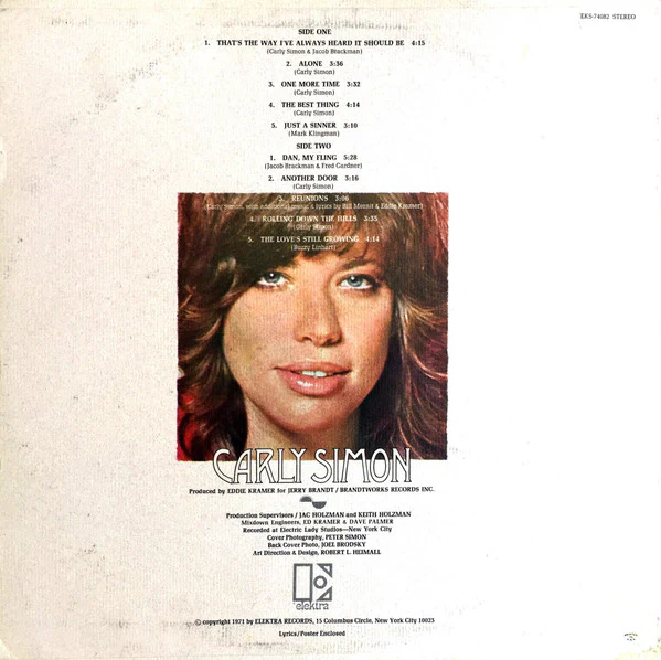 Carly Simon - Carly Simon (LP, Album, Pit) (Very Good Plus (VG+)) - Image 2