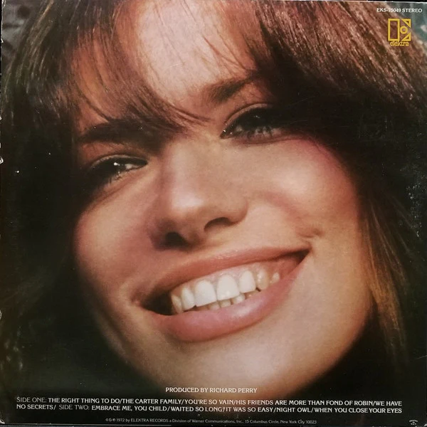 Carly Simon - No Secrets (LP, Album, Ter) (Very Good (VG)) - Image 2