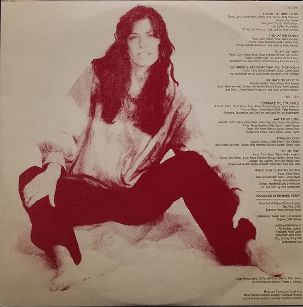 Carly Simon - No Secrets (LP, Album, Ter) (Very Good (VG)) - Image 5