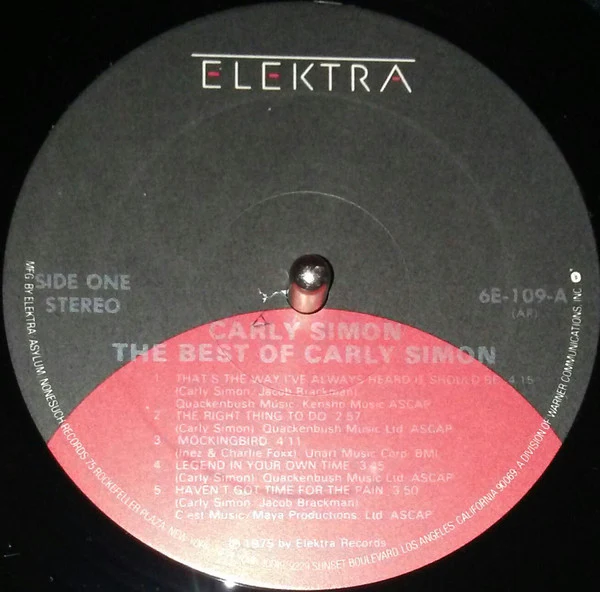 Carly Simon - The Best Of Carly Simon (LP, Comp, RE, Red) (Near Mint (NM or M-)) - Image 3