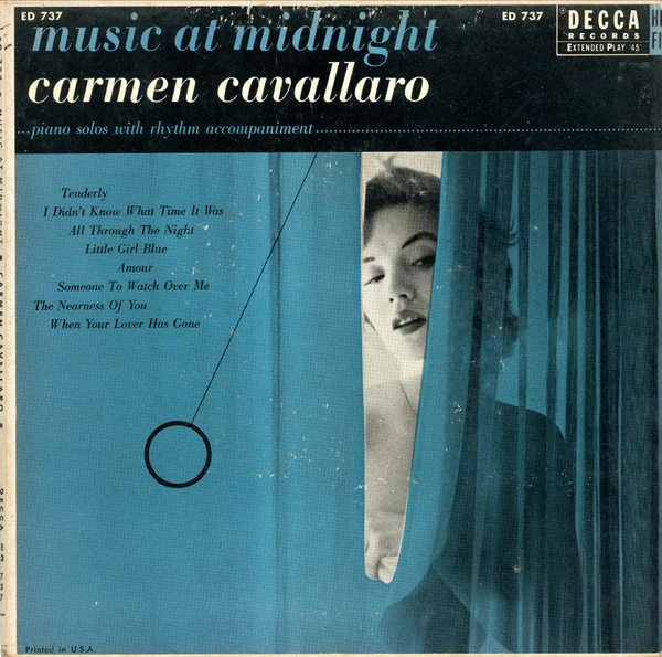 Carmen Cavallaro - Music At Midnight (7", EP, Gat) (Very Good (VG))
